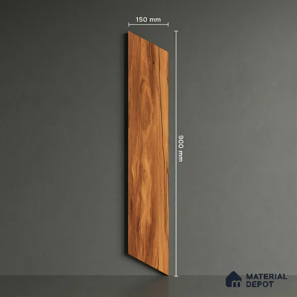 Wood Look Floor Tile TL 10395 Chevron Golden Honey 35.43 inch x 6 inch Matte Finish Porcelain Tile - 9 mm | Suitable For living Room, Bedroom, Bathroom | 2-3 mm Spacer is Mandatory