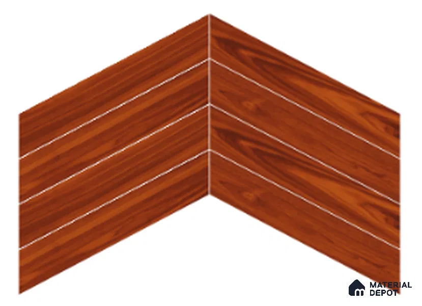 Wood Look Floor Tile TL 10388 Pine Hexa 35.43 inch x 6 inch Matte Finish Vitrified Tile - 9 mm | Suitable For living Room, Bedroom, Bathroom | 2-3 mm Spacer is Mandatory