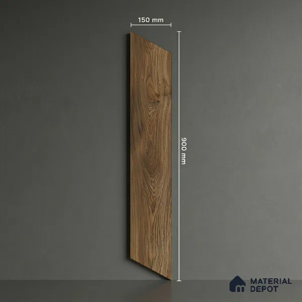 Wood Look Floor Tile TL 10396 Chevron Jacobean 35.43 inch x 6 inch Matte Finish Porcelain Tile - 9 mm | Suitable For living Room, Bedroom, Bathroom | 2-3 mm Spacer is Mandatory