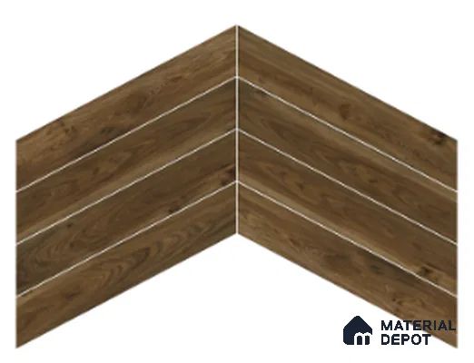 Wood Look Floor Tile TL 10396 Chevron Jacobean 35.43 inch x 6 inch Matte Finish Porcelain Tile - 9 mm | Suitable For living Room, Bedroom, Bathroom | 2-3 mm Spacer is Mandatory