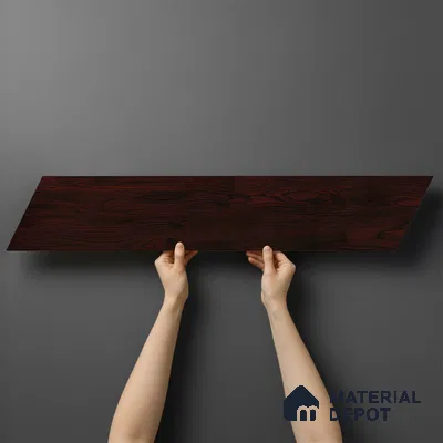 Wood Look Floor Tile TL 10390 Smokey Chocolate Oak 35.43 inch x 6 inch Matte Finish Vitrified Tile - 9 mm | Suitable For living Room, Bedroom, Bathroom | 2-3 mm Spacer is Mandatory