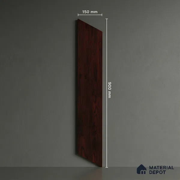 Wood Look Floor Tile TL 10390 Smokey Chocolate Oak 35.43 inch x 6 inch Matte Finish Vitrified Tile - 9 mm | Suitable For living Room, Bedroom, Bathroom | 2-3 mm Spacer is Mandatory