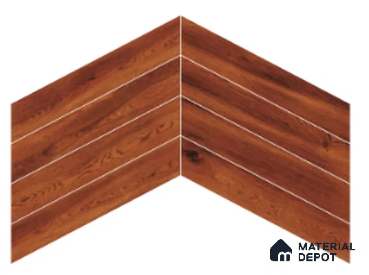 Wood Look Floor Tile TL 10398 Chevron Merabu 35.43 inch x 6 inch Matte Finish Porcelain Tile - 9 mm | Suitable For living Room, Bedroom, Bathroom | 2-3 mm Spacer is Mandatory