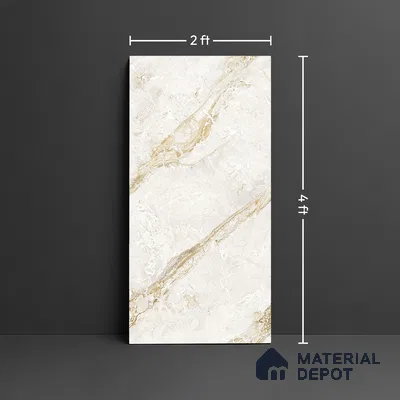 Floor & Wall Tile TL 07844 Endless Breccia Classic 4 ft x 2 ft Vitrified Glossy Finish - 9 mm | Suitable for Kitchen, Bathroom, Living Room & Bedroom | Random 6