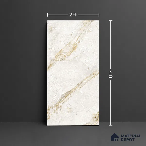 Floor & Wall Tile TL 07844 Endless Breccia Classic 4 ft x 2 ft Vitrified Glossy Finish - 9 mm | Suitable for Kitchen, Bathroom, Living Room & Bedroom | Random 6