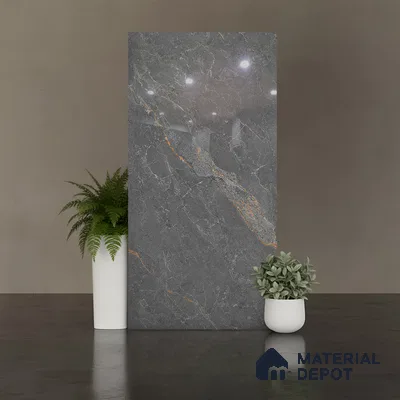 Floor & Wall Tile TL 07847 Endless Majestic Grey 4 ft x 2 ft Vitrified Glossy Finish - 9 mm | Suitable for Kitchen, Bathroom, Living Room & Bedroom | Random 4