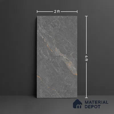 Floor & Wall Tile TL 07847 Endless Majestic Grey 4 ft x 2 ft Vitrified Glossy Finish - 9 mm | Suitable for Kitchen, Bathroom, Living Room & Bedroom | Random 4