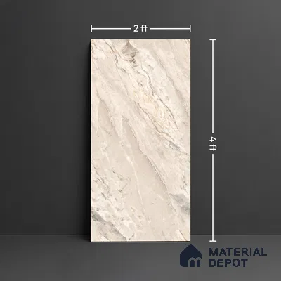 Endless Marble Floor & Wall Tile TL 10115 Argenta Crema 4 ft x 2 ft Glossy Finish Vitrified Tile - 9 mm | 6 random design | Suitable For Living Room, Bedroom, Bathroom