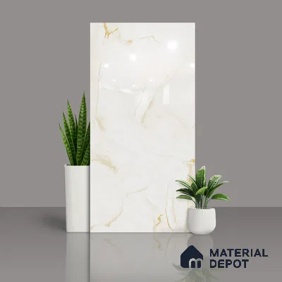 Floor & Wall Tile TL 07850 Spring Gold 4 ft x 2 ft Vitrified Glossy Finish - 9 mm | Suitable for Kitchen, Bathroom, Living Room & Bedroom | Random 7