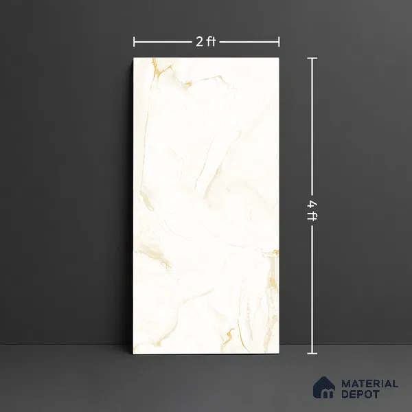 Floor & Wall Tile TL 07850 Spring Gold 4 ft x 2 ft Vitrified Glossy Finish - 9 mm | Suitable for Kitchen, Bathroom, Living Room & Bedroom | Random 7