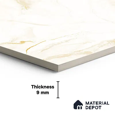 Floor & Wall Tile TL 07850 Spring Gold 4 ft x 2 ft Vitrified Glossy Finish - 9 mm | Suitable for Kitchen, Bathroom, Living Room & Bedroom | Random 7