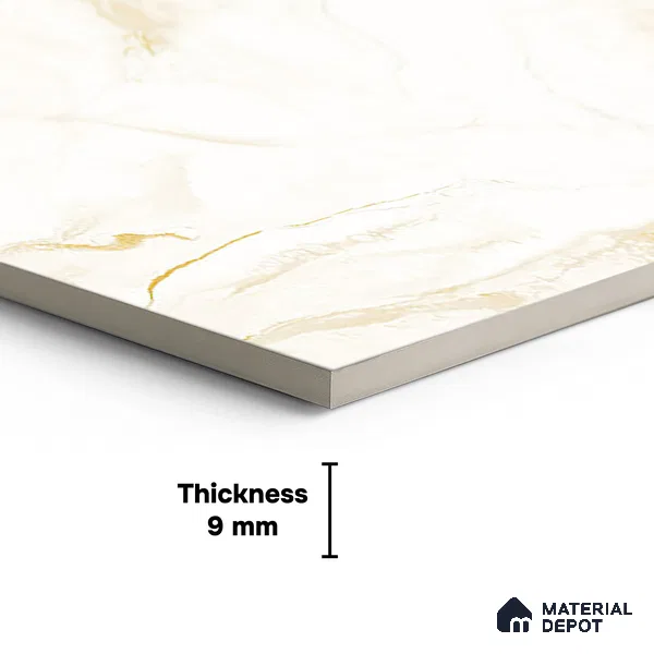 Floor & Wall Tile TL 07850 Spring Gold 4 ft x 2 ft Vitrified Glossy Finish - 9 mm | Suitable for Kitchen, Bathroom, Living Room & Bedroom | Random 7