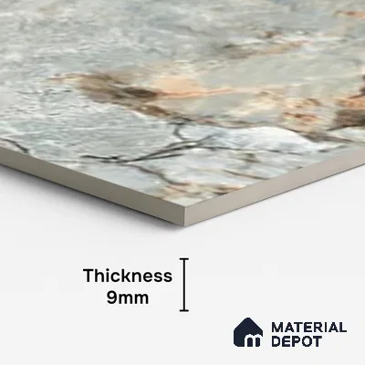 Marble Floor & Wall Tile TL 10148 Harmony Green Endless 4 ft x 2 ft Glossy Finish Vitrified Tile - 9 mm | Suitable For living Room, Bedroom, Bathroom