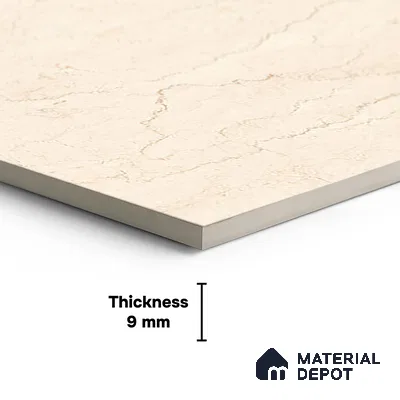 Floor & Wall Tile TL 07843 Infinite Saina Beige 4 ft x 2 ft Vitrified Glossy Finish - 9 mm | Suitable for Kitchen, Bathroom, Living Room & Bedroom | Random 4