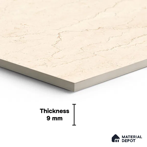 Floor & Wall Tile TL 07843 Infinite Saina Beige 4 ft x 2 ft Vitrified Glossy Finish - 9 mm | Suitable for Kitchen, Bathroom, Living Room & Bedroom | Random 4