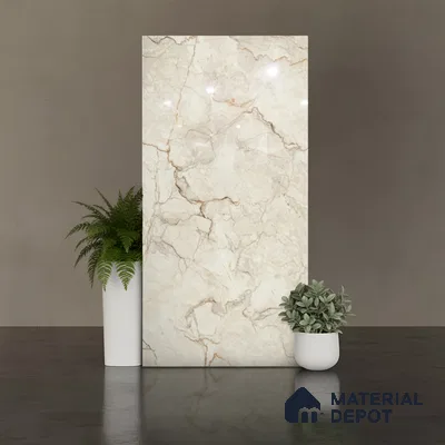 Floor & Wall Tile TL 07849 Endless Sauvage Beige 4 ft x 2 ft Vitrified Glossy Finish - 9 mm | Suitable for Kitchen, Bathroom, Living Room & Bedroom | Random 4
