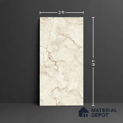Floor & Wall Tile TL 07849 Endless Sauvage Beige 4 ft x 2 ft Vitrified Glossy Finish - 9 mm | Suitable for Kitchen, Bathroom, Living Room & Bedroom | Random 4