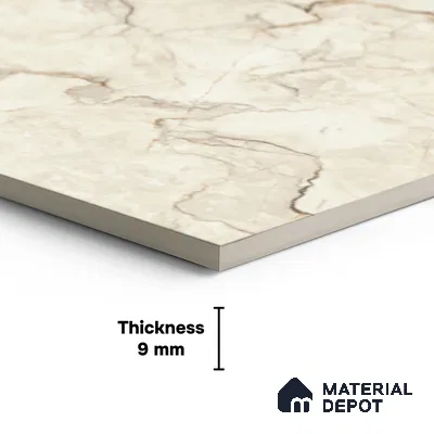 Floor & Wall Tile TL 07849 Endless Sauvage Beige 4 ft x 2 ft Vitrified Glossy Finish - 9 mm | Suitable for Kitchen, Bathroom, Living Room & Bedroom | Random 4