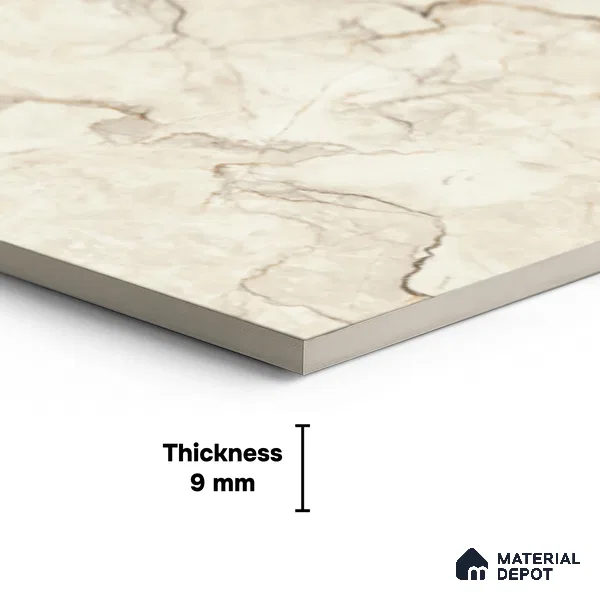 Floor & Wall Tile TL 07849 Endless Sauvage Beige 4 ft x 2 ft Vitrified Glossy Finish - 9 mm | Suitable for Kitchen, Bathroom, Living Room & Bedroom | Random 4