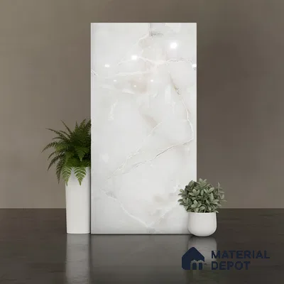 Floor & Wall Tile TL 07845 Endless Dove Bianco 4 ft x 2 ft Vitrified Glossy Finish - 9 mm | Suitable for Kitchen, Bathroom, Living Room & Bedroom | Random 4