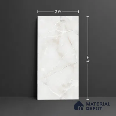 Floor & Wall Tile TL 07845 Endless Dove Bianco 4 ft x 2 ft Vitrified Glossy Finish - 9 mm | Suitable for Kitchen, Bathroom, Living Room & Bedroom | Random 4