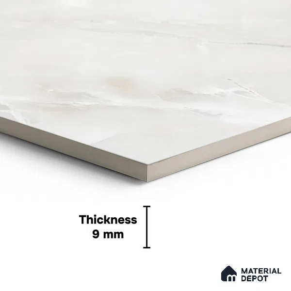 Floor & Wall Tile TL 07845 Endless Dove Bianco 4 ft x 2 ft Vitrified Glossy Finish - 9 mm | Suitable for Kitchen, Bathroom, Living Room & Bedroom | Random 4