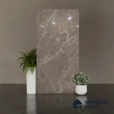Floor & Wall Tile TL 07846 Endless Elegant Choco 4 ft x 2 ft Vitrified Glossy Finish - 9 mm | Suitable for Kitchen, Bathroom, Living Room & Bedroom | Random 6