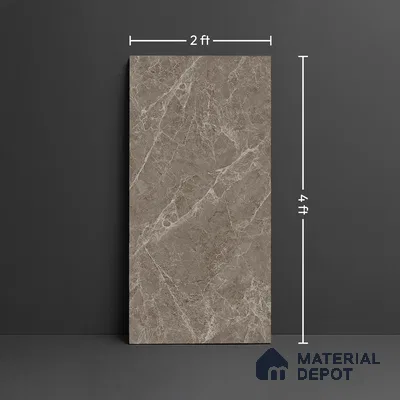 Floor & Wall Tile TL 07846 Endless Elegant Choco 4 ft x 2 ft Vitrified Glossy Finish - 9 mm | Suitable for Kitchen, Bathroom, Living Room & Bedroom | Random 6