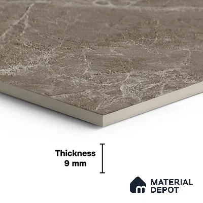 Floor & Wall Tile TL 07846 Endless Elegant Choco 4 ft x 2 ft Vitrified Glossy Finish - 9 mm | Suitable for Kitchen, Bathroom, Living Room & Bedroom | Random 6