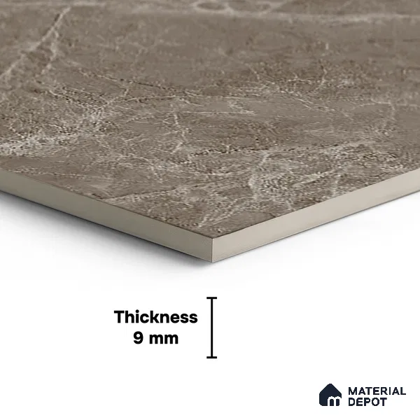Floor & Wall Tile TL 07846 Endless Elegant Choco 4 ft x 2 ft Vitrified Glossy Finish - 9 mm | Suitable for Kitchen, Bathroom, Living Room & Bedroom | Random 6
