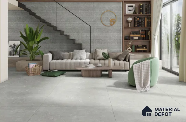 Cement Look TL 11910 H Grigio 4 ft x 2 ft  Matte Finish Fullbody Vitrified Tile - 8.5 mm | Random 4 | Suitable For Living Room, Bathroom & Dining