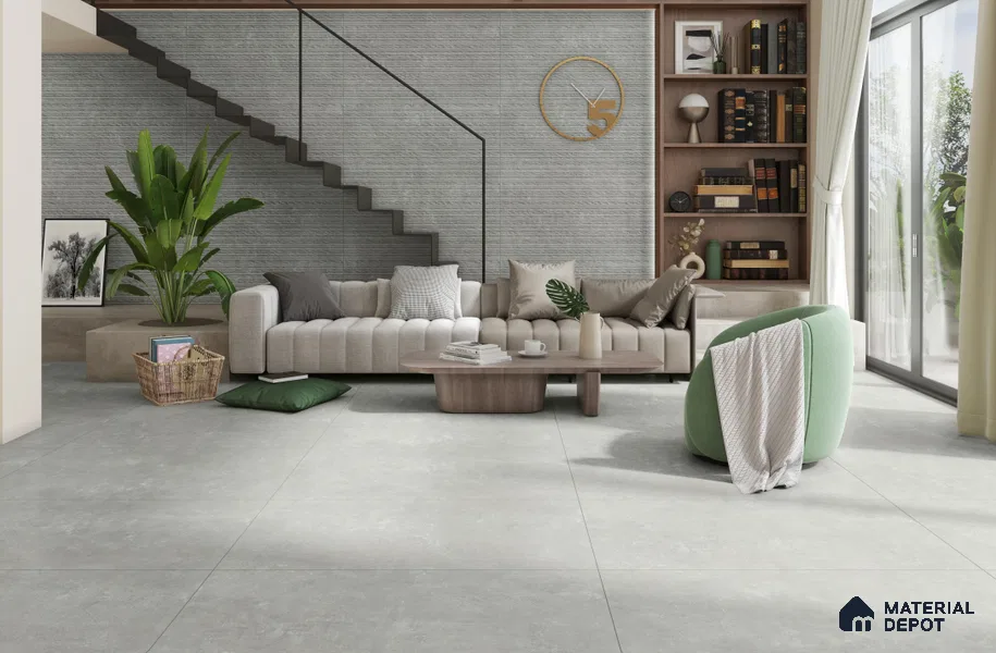 Cement Look TL 11910 H Grigio 4 ft x 2 ft Matte Finish Fullbody Vitrified Tile - 8.5 mm | Random 4 | Suitable For Living Room, Bathroom & Dining