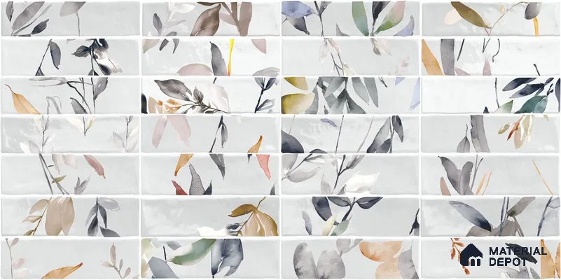 Patterned Wall Tile TL 07854 B Subway Grey Decor 4 ft x 2 ft Vitrified Matte Finish - 9 mm | 1 Random Design | Suitable for Kitchen, Bathroom, Living Room & Bedroom