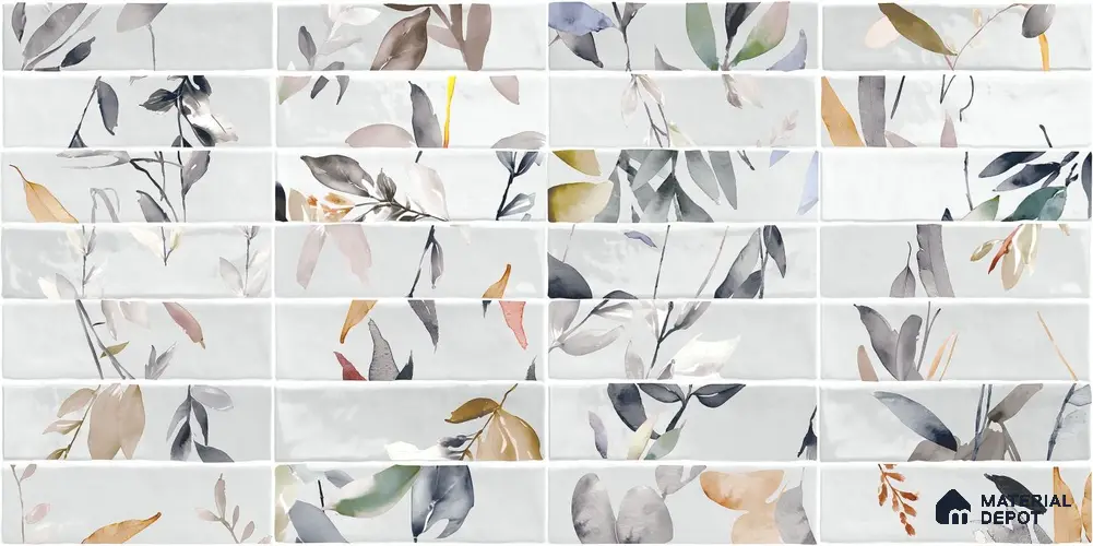 Patterned Wall Tile TL 07854 B Subway Grey Decor 4 ft x 2 ft Vitrified Matte Finish - 9 mm | 1 Random Design | Suitable for Kitchen, Bathroom, Living Room & Bedroom