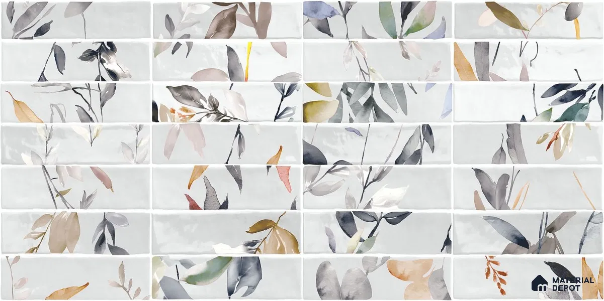Patterned Wall Tile TL 07854 B Subway Grey Decor 4 ft x 2 ft Vitrified Matte Finish - 9 mm | 1 Random Design | Suitable for Kitchen, Bathroom, Living Room & Bedroom