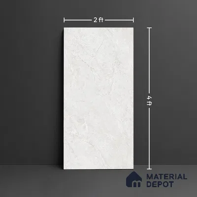 Floor & Wall Tile TL 07838 B Rock Endless Antolia Bianco 4 ft x 2 ft Vitrified Carving Matte Finish - 9 mm | Suitable for Kitchen, Bathroom, Living Room & Bedroom | Random 6