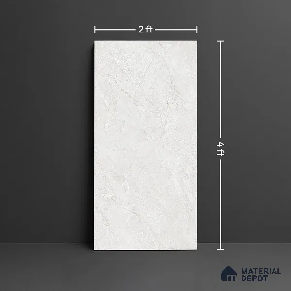 Floor & Wall Tile TL 07838 B Rock Endless Antolia Bianco 4 ft x 2 ft Vitrified Carving Matte Finish - 9 mm | Suitable for Kitchen, Bathroom, Living Room & Bedroom | Random 6