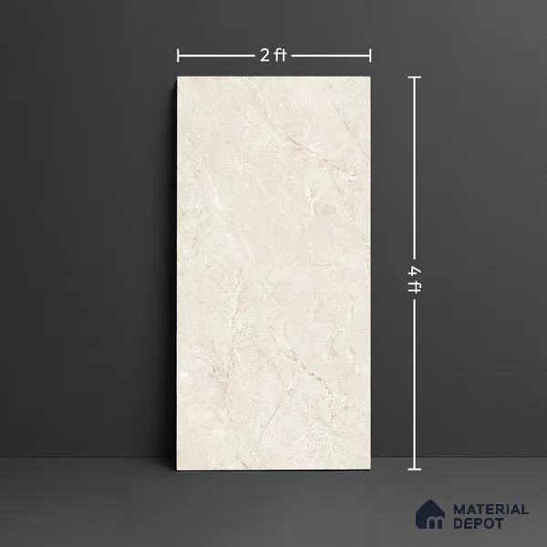 Floor & Wall Tile TL 07838 Rock Endless Antolia Beige 4 ft x 2 ft Vitrified Carving Matte Finish - 9 mm | Suitable for Kitchen, Bathroom, Living Room & Bedroom | Random 6