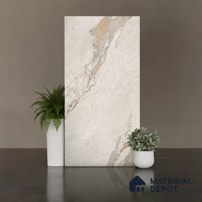 Floor & Wall Tile TL 07842 Rock Michel Grey 4 ft x 2 ft Vitrified Carving Matte Finish - 9 mm | Suitable for Kitchen, Bathroom, Living Room & Bedroom | Random 6