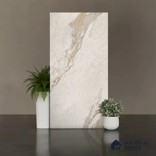 Floor & Wall Tile TL 07842 Rock Michel Grey 4 ft x 2 ft Vitrified Carving Matte Finish - 9 mm | Suitable for Kitchen, Bathroom, Living Room & Bedroom | Random 6