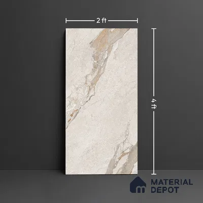 Floor & Wall Tile TL 07842 Rock Michel Grey 4 ft x 2 ft Vitrified Carving Matte Finish - 9 mm | Suitable for Kitchen, Bathroom, Living Room & Bedroom | Random 6