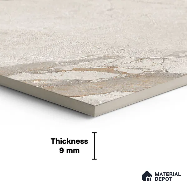 Floor & Wall Tile TL 07842 Rock Michel Grey 4 ft x 2 ft Vitrified Carving Matte Finish - 9 mm | Suitable for Kitchen, Bathroom, Living Room & Bedroom | Random 6
