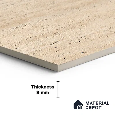 Floor & Wall Tile TL 07837 Travertine Natural 4 ft x 2 ft Vitrified Carving Matte Finish - 9 mm | Suitable for Kitchen, Bathroom, Living Room & Bedroom | Random 4