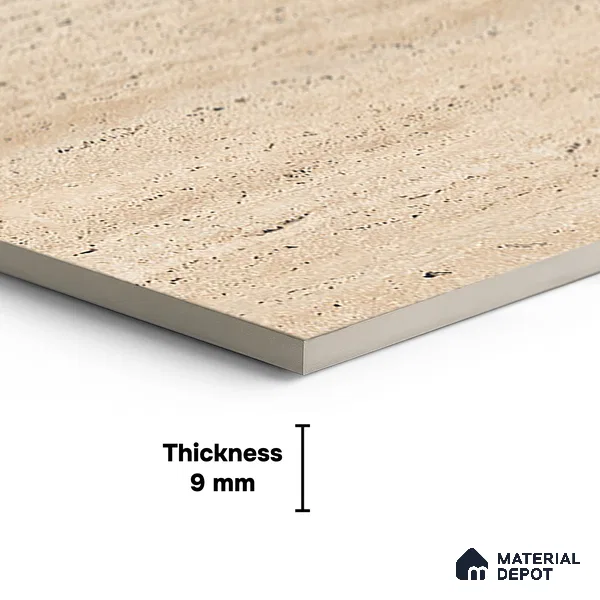 Floor & Wall Tile TL 07837 Travertine Natural 4 ft x 2 ft Vitrified Carving Matte Finish - 9 mm | Suitable for Kitchen, Bathroom, Living Room & Bedroom | Random 4