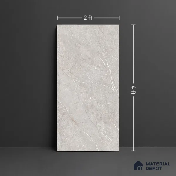 Floor & Wall Tile TL 07840 B Rock Endless Renor Grey 4 ft x 2 ft Vitrified Carving Matte Finish - 9 mm | Suitable for Kitchen, Bathroom, Living Room & Bedroom | Random 6