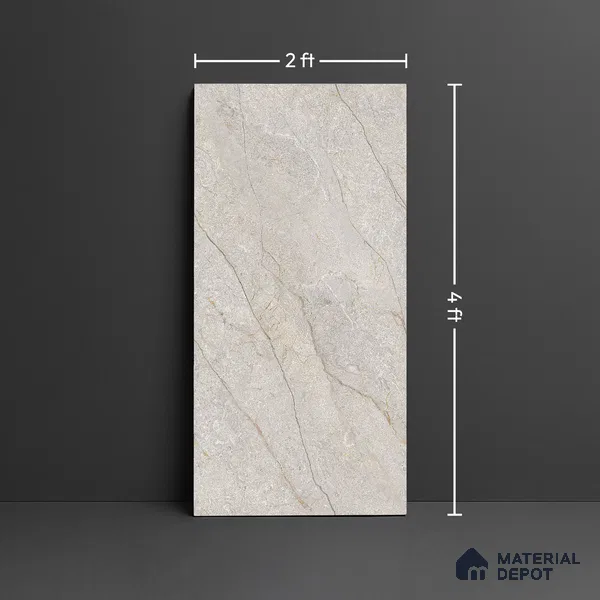 Floor & Wall Tile TL 07840 C Endless Renor Beige 4 ft x 2 ft Vitrified Glossy Finish - 9 mm | Suitable for Kitchen, Bathroom, Living Room & Bedroom | Random 6