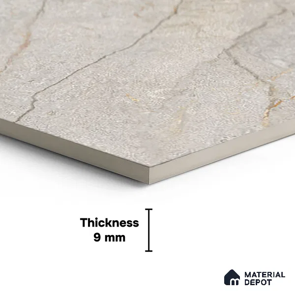 Floor & Wall Tile TL 07840 C Endless Renor Beige 4 ft x 2 ft Vitrified Glossy Finish - 9 mm | Suitable for Kitchen, Bathroom, Living Room & Bedroom | Random 6