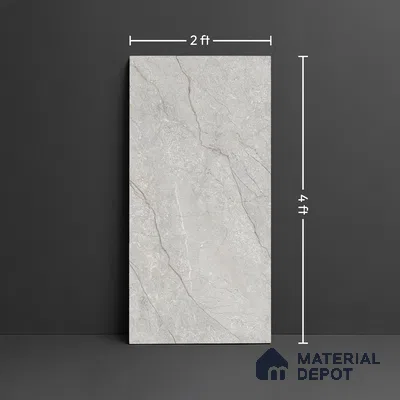 Floor & Wall Tile TL 07840 D Endless Renor Grey 4 ft x 2 ft Vitrified Glossy Finish - 9 mm | Suitable for Kitchen, Bathroom, Living Room & Bedroom | Random 6