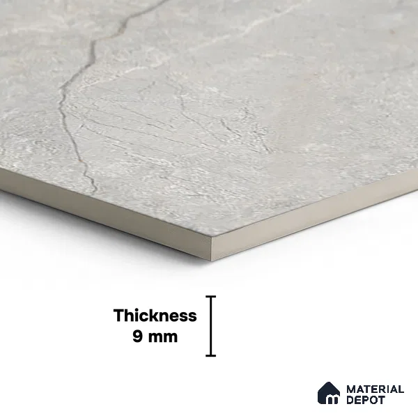 Floor & Wall Tile TL 07840 D Endless Renor Grey 4 ft x 2 ft Vitrified Glossy Finish - 9 mm | Suitable for Kitchen, Bathroom, Living Room & Bedroom | Random 6