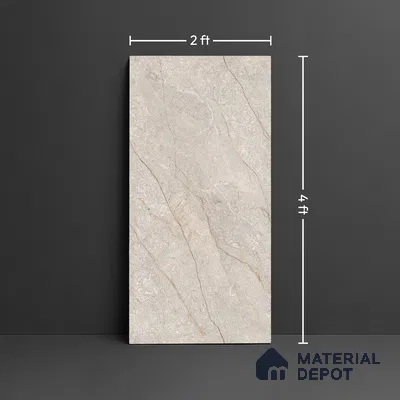 Floor & Wall Tile TL 07840 Rock Endless Renor Beige 4 ft x 2 ft Vitrified Carving Matte Finish - 9 mm | Suitable for Kitchen, Bathroom, Living Room & Bedroom | Random 6